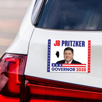 JB Pritzker For Illinois Governor 2026 Car Magnet - Vote JB Pritzker Vehicle Magnet, Illinois Governor Elections 2026 Magnet - 6" x 4.5"