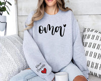 Personalized Oma Shirt, Grandma Oma Shirt, Best Oma Ever Heart Tee, Omi Gift Shirt, Mother’s Day Oma Shirt, Grandma Gifts, Front Sleeve