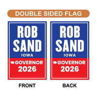 Rob Sand For Iowa Governor 2026 Garden Flag, Double Sided, 2026 Governor Flag, Democratic party, Elections Flag, Race Red White & Blue Flag