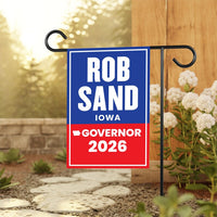 Rob Sand For Iowa Governor 2026 Garden Flag, Double Sided, 2026 Governor Flag, Democratic party, Elections Flag, Race Red White & Blue Flag