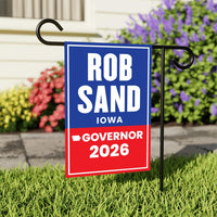 Rob Sand For Iowa Governor 2026 Garden Flag, Double Sided, 2026 Governor Flag, Democratic party, Elections Flag, Race Red White & Blue Flag