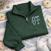Occupational Therapy Embroidered Quarter Zip Sweatshirt, Personalized COTA OT Pullover, Therapy Team Grad Gift Office Apparel