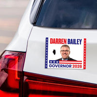 Darren Bailey For Illinois Governor 2026 Car Magnet - Vote Darren Bailey Vehicle Magnet, Illinois Governor Elections 2026 Magnet - 6" x 4.5"