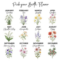 Birth Flower Personalized Tote Bag with Zipper, Custom Name Canvas Bag, Floral Birthday Gift for Her, Month Flower Gift Idea