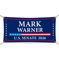 Mark Warner For Virginia U.S. Senate Banner Sign, 13 oz Waterproof US Senate Election 2026, Democratic Vinyl Banner With Metal Grommets