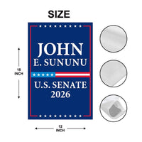 John E. Sununu For New Hampshire Senate 2026 Garden Flag, Double Sided, 2026 Senate Flag, Elections Flag, Race Red White & Blue Flag