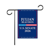 Julian Beaudion For South Dakota Senate 2026 Garden Flag, Double Sided, 2026 Senate Flag, Elections Flag, Race Red White & Blue Flag
