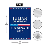 Julian Beaudion For South Dakota Senate 2026 Garden Flag, Double Sided, 2026 Senate Flag, Elections Flag, Race Red White & Blue Flag
