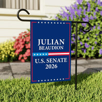 Julian Beaudion For South Dakota Senate 2026 Garden Flag, Double Sided, 2026 Senate Flag, Elections Flag, Race Red White & Blue Flag