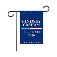 Lindsey Graham For South Carolina Senate 2026 Garden Flag, Double Sided, 2026 Senate Flag, Elections Flag, Race Red White & Blue Flag
