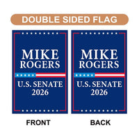 Mike Rogers For Michigan Senate 2026 Garden Flag, Double Sided, 2026 Senate Flag, Elections Flag, Race Red White & Blue Flag