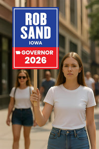 Rob Sand For Iowa Governor 2026 Election Sign, Political Campaign Sign, Democratic party, Governor Election 2026 Race Poster Sign