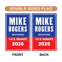 Mike Rogers For Michigan Senate 2026 Garden Flag, Double Sided, 2026 Senate Flag, Elections Flag, Race Red White & Blue Flag