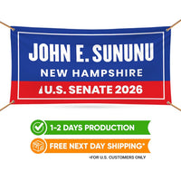 John E. Sununu For New Hampshire U.S. Senate Banner Sign, 13 oz Waterproof US Senate Election 2026, Senate Vinyl Banner With Metal Grommets