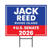 Jack Reed For Rhode Island Senate 2026 Yard Sign, Corrugated Plastic Senate Elections, Race Red White & Blue Yard Sign with Metal H-Stake