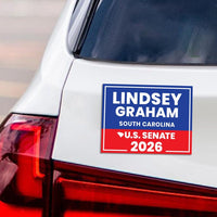 Lindsey Graham For South Carolina Senate 2026 Car Magnet - Vote Graham Vehicle Magnet, South Carolina Senate Elections 2026 Magnet - 6"x4.5"