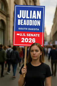 Julian Beaudion For South Dakota Senate 2026 Election Sign, Anti-Trump Sign, Political Campaign Sign, Senate Election 2026 Race Poster Sign