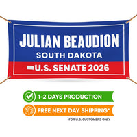 Julian Beaudion For South Dakota US Senate Banner Sign, 13 oz Waterproof US Senate Election 2026, Democrate Vinyl Banner With Metal Grommets