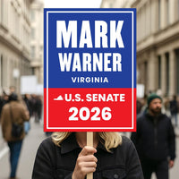 Mark Warner For Virginia Senate 2026 Election Sign, Anti-Trump Sign, Political Campaign Sign, Senate Election 2026 Race Poster Sign