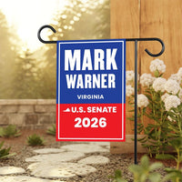Mark Warner For Virginia Senate 2026 Garden Flag, Double Sided, 2026 Senate Flag, Elections Flag, Anti-Trump, Race Red White & Blue Flag