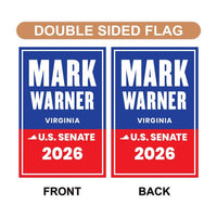 Mark Warner For Virginia Senate 2026 Garden Flag, Double Sided, 2026 Senate Flag, Elections Flag, Anti-Trump, Race Red White & Blue Flag