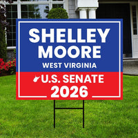 Shelley Moore Capito For West Virginia Senate 2026 Yard Sign, Corrugated Senate Election, Race Red White & Blue Yard Sign with Metal H-Stake