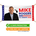 Mike Rogers For Michigan U.S. Senate Banner Sign, 13 oz Waterproof US Senate Election 2026, Senate Vinyl Banner With Metal Grommets