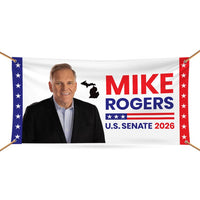 Mike Rogers For Michigan U.S. Senate Banner Sign, 13 oz Waterproof US Senate Election 2026, Senate Vinyl Banner With Metal Grommets