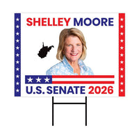 Shelley Moore Capito For West Virginia Senate 2026 Yard Sign, Corrugated Senate Election, Race Red White & Blue Yard Sign with Metal H-Stake