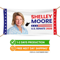 Shelley Moore Capito For West Virginia U.S. Senate Banner Sign, 13 oz Waterproof US Senate Election 2026 Vinyl Banner With Metal Grommets