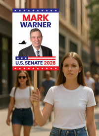 Mark Warner For Virginia Senate 2026 Election Sign, Anti-Trump Sign, Political Campaign Sign, Senate Election 2026 Race Poster Sign