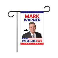 Mark Warner For Virginia Senate 2026 Garden Flag, Double Sided, 2026 Senate Flag, Elections Flag, Anti-Trump, Race Red White & Blue Flag