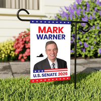 Mark Warner For Virginia Senate 2026 Garden Flag, Double Sided, 2026 Senate Flag, Elections Flag, Anti-Trump, Race Red White & Blue Flag
