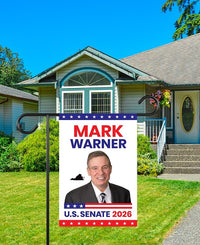Mark Warner For Virginia Senate 2026 Garden Flag, Double Sided, 2026 Senate Flag, Elections Flag, Anti-Trump, Race Red White & Blue Flag