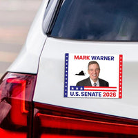 Mark Warner For Virginia Senate 2026 Car Magnet - Vote Mark Warner Vehicle Magnet, Virginia Senate Elections 2026 Magnet - 6" x 4.5"