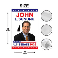 John E. Sununu For New Hampshire Senate 2026 Garden Flag, Double Sided, 2026 Senate Flag, Elections Flag, Race Red White & Blue Flag