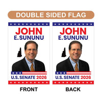 John E. Sununu For New Hampshire Senate 2026 Garden Flag, Double Sided, 2026 Senate Flag, Elections Flag, Race Red White & Blue Flag