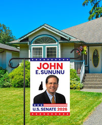 John E. Sununu For New Hampshire Senate 2026 Garden Flag, Double Sided, 2026 Senate Flag, Elections Flag, Race Red White & Blue Flag