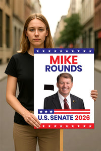 Mike Rounds For South Dakota Senate 2026 Election Sign, Republican Party, Political Campaign Sign, Senate Election 2026 Race Poster Sign
