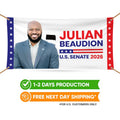 Julian Beaudion For South Dakota US Senate Banner Sign, 13 oz Waterproof US Senate Election 2026, Democrate Vinyl Banner With Metal Grommets