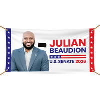 Julian Beaudion For South Dakota US Senate Banner Sign, 13 oz Waterproof US Senate Election 2026, Democrate Vinyl Banner With Metal Grommets