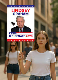 Lindsey Graham For South Carolina Senate 2026 Election Sign, Republic Party, Political Campaign Sign, Senate Election 2026 Race Poster Sign