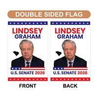 Lindsey Graham For South Carolina Senate 2026 Garden Flag, Double Sided, 2026 Senate Flag, Elections Flag, Race Red White & Blue Flag
