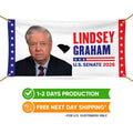 Lindsey Graham For South Carolina U.S. Senate Banner Sign, 13 oz Waterproof US Senate Election 2026 Vinyl Banner With Metal Grommets
