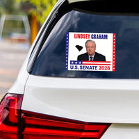 Lindsey Graham For South Carolina Senate 2026 Vinyl Sticker, Vote Graham Decal, South Carolina Senate Elections 2026 Bumper Sticker, 6"x4.5"