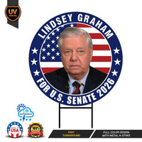Lindsey Graham For South Carolina Senate 2026 Yard Sign, Corrugated Senate Elections, Race Red White & Blue Yard Sign with Metal H-Stake