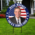 Mark Warner For Virginia Senate 2026 Yard Sign, Corrugated Plastic Senate Elections, Race Red White & Blue Yard Sign with Metal H-Stake