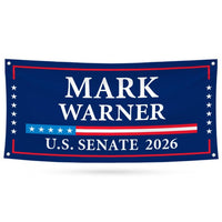 Mark Warner For Virginia U.S. Senate Banner Sign, 13 oz Waterproof US Senate Election 2026, Democratic Vinyl Banner With Metal Grommets