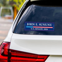 John E. Sununu For New Hampshire Senate 2026 Vinyl Sticker, Vote John E. Sununu Decal, Senate Elections 2026 Bumper Sticker, 10" x 3"