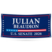 Julian Beaudion For South Dakota US Senate Banner Sign, 13 oz Waterproof US Senate Election 2026, Democrate Vinyl Banner With Metal Grommets